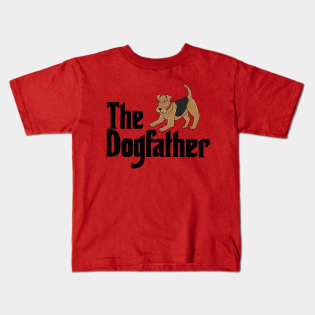 The Dogfather - Airedale Terrier Kids T-Shirt by EcoElsa